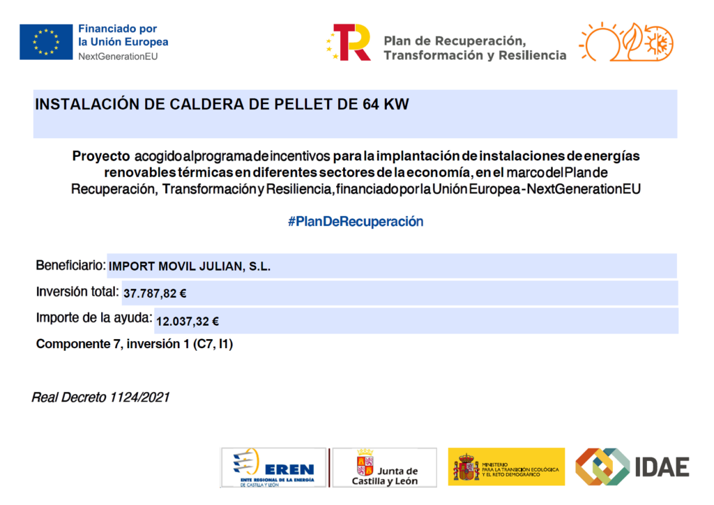 cartel instalacion pellet
